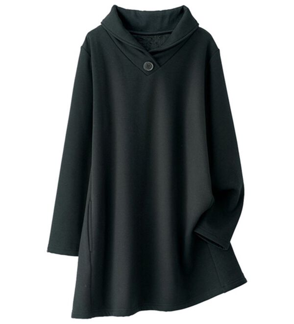 BELLUNA（ベルーナ）の「まるで着る毛布！裏ファーデザインチュニック（チュニック）」｜黒