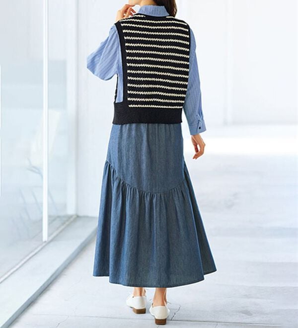 BELLUNA（ベルーナ）の「ぽわんと可愛いタック使いシャツブラウス（シャツ）」｜詳細画像