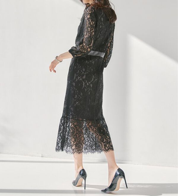 RANAN（ラナン）の「配色デザインレースワンピース（その他ワンピース）」｜詳細画像