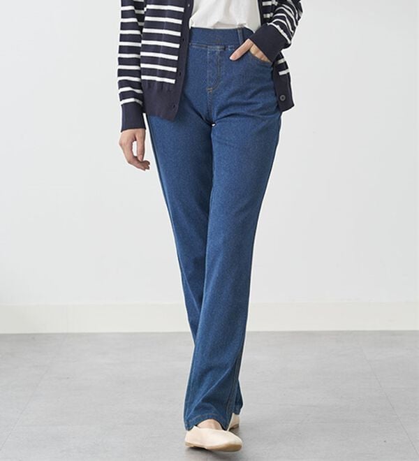 BELLUNA（ベルーナ）の「【選べる裏側】ぐん伸びニットデニムパンツ（フルレングスパンツ）」｜詳細画像