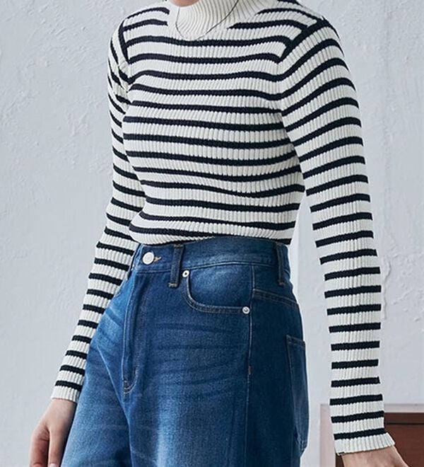 RANAN（ラナン）の「もちもちリブパイピングハイネックニット（ニット・セーター）」｜詳細画像