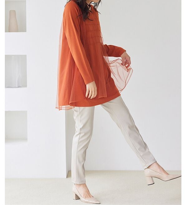 RANAN（ラナン）の「ふんわりあったか素材チュール重ねチュニック（チュニック）」｜詳細画像