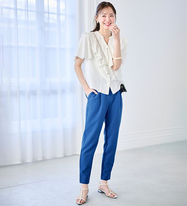 RANAN（ラナン）の「【選べる股下】ひんやり美脚シルエットタックパンツ（フルレングスパンツ）」｜詳細画像