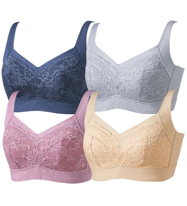 LAVIENNE（ラヴィエンヌ）の「【４色組】柔らか素材のリラックスブラ（ブラジャー）」｜詳細画像