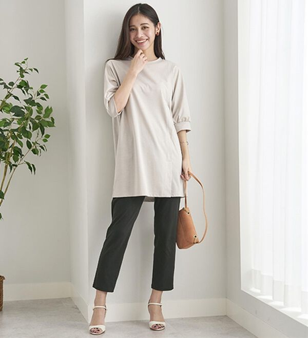 BELLUNA（ベルーナ）の「【再入荷】美ストレッチ素材アンクル丈レギンスパンツ（クロップドパンツ）」｜詳細画像