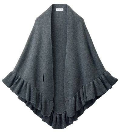 BELLUNA（ベルーナ）の「オンワード樫山＜ＭＡＩＳＯＮ　Ｄ&rsquo;ＡＺＵＲ＞　ウール入り三角フリルストール（ストール・スカーフ・マフラー）」