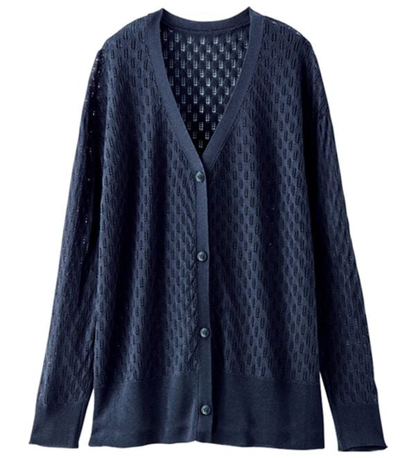 BELLUNA（ベルーナ）の「涼やかニット透かし編カーディガン（ニットカーディガン）」｜詳細画像