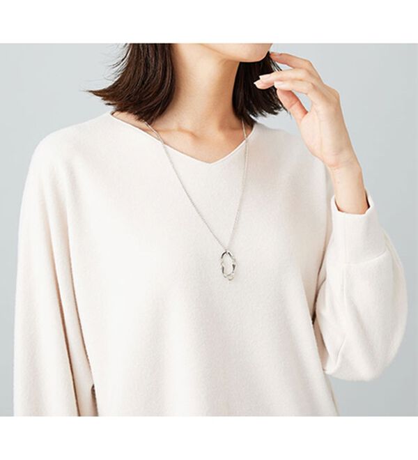 BELLUNA（ベルーナ）の「【2点セット】ネックレス付ジャカード素材プルオーバー（カットソー）」｜詳細画像