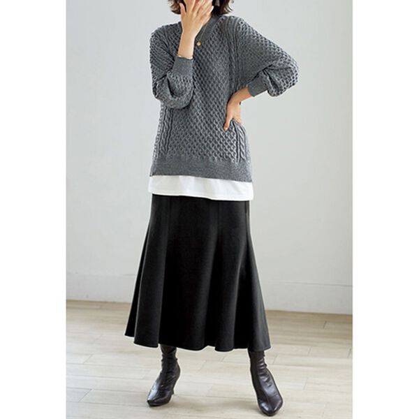 BELLUNA（ベルーナ）の「上品ウーリッシュ素材マーメイドスカート（ロングスカート）」｜詳細画像