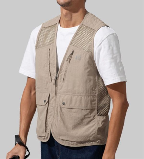 「＜インスパイア＞多ポケットメッシュ切替ベスト（メンズベスト）」｜詳細画像