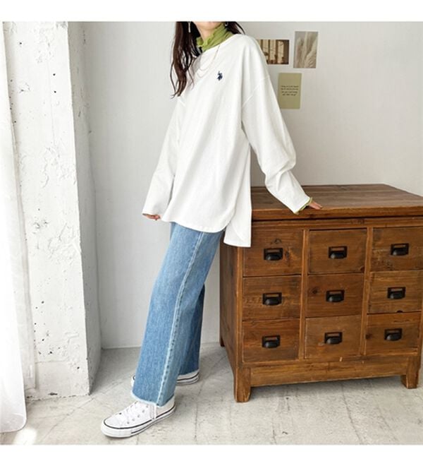 GeeRA（ジーラ）の「【Ｕ．Ｓ．ＰＯＬＯ ＡＳＳＮ】オーバーサイズ刺しゅうロンＴ（カットソー）」｜詳細画像