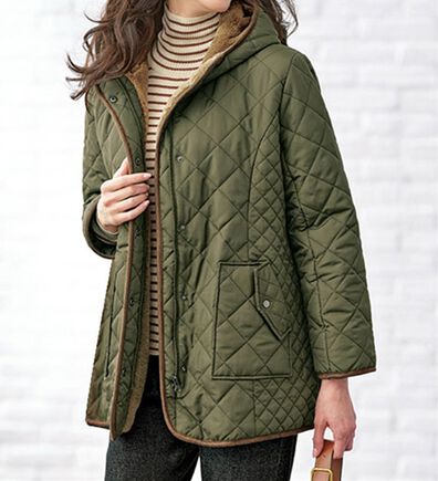 BELLUNA（ベルーナ）の「温かく包み込む！裏ファー中わたキルトジャケット（ハーフコート）」