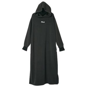 RANAN（ラナン）の「＜ＦＩＬＡ＞あったか♪オリジナルデザイン裏シャギーパーカーワンピース（その他ワンピース）」｜ブラック