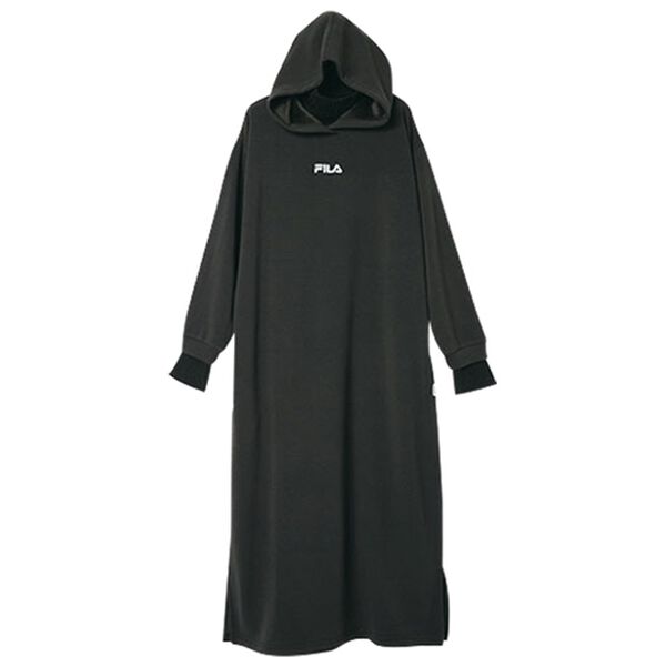 RANAN（ラナン）の「＜ＦＩＬＡ＞あったか♪オリジナルデザイン裏シャギーパーカーワンピース（その他ワンピース）」｜ブラック