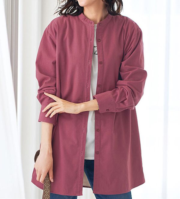 BELLUNA（ベルーナ）の「こっそりあったか！裏フリースシャツチュニック（シャツ）」｜詳細画像