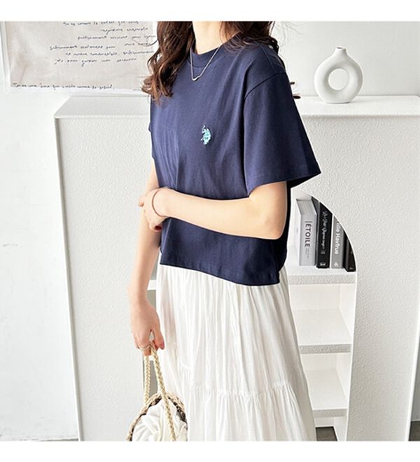 GeeRA（ジーラ）の「【Ｕ．Ｓ．　ＰＯＬＯ　ＡＳＳＮ．】ショート丈Ｔシャツ（Tシャツ）」｜詳細画像