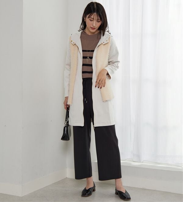 BELLUNA（ベルーナ）の「衿デザインロング丈パーカー（パーカー）」｜詳細画像