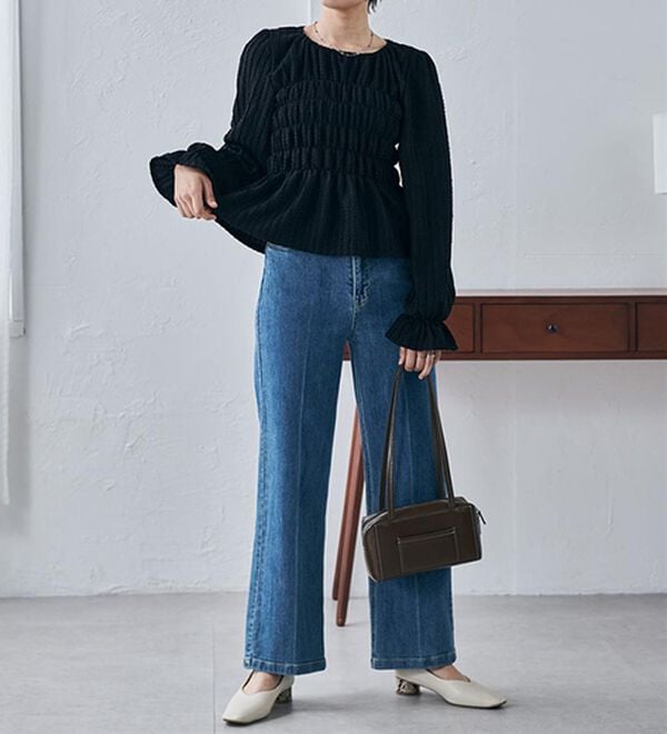 RANAN（ラナン）の「シャーリングカットブラウス（カットソー）」｜詳細画像