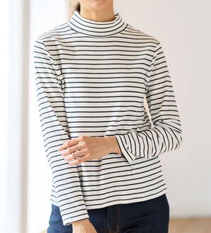 BELLUNA（ベルーナ）の「綿混リブハイネックプルオーバー（カットソー）」｜詳細画像