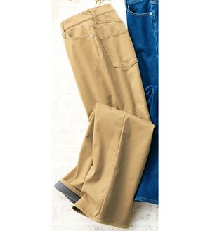 ルフラン（ルフラン）の「防風なのにすっきりラクパンツ（フルレングスパンツ）」｜ベージュ