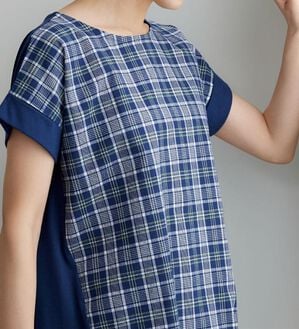 BELLUNA（ベルーナ）の「サッカーチェック切替デザインチュニック（チュニック）」｜詳細画像