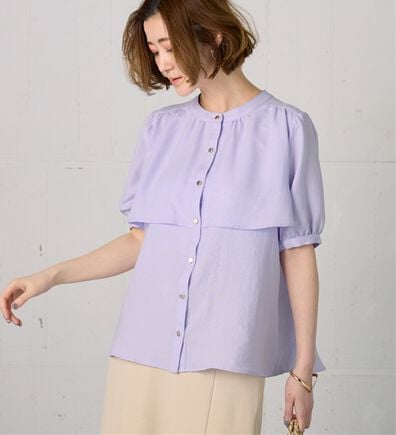 BELLUNA（ベルーナ）の「ケープ風デザインブラウス（ブラウス）」