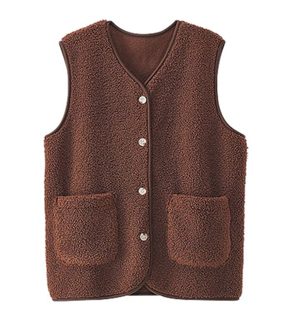 BELLUNA（ベルーナ）の「着回し自在！裏フリースあったかプードルボアベスト（ベスト）」｜詳細画像