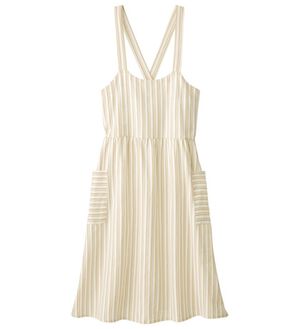 LAVIENNE（ラヴィエンヌ）の「ゆったりおしゃれなエプロンワンピース（エプロン）」｜ベージュ系ストライプ