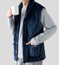 「【２色組】＜カンサイ＞軽やか暖かルームベスト（メンズルームウェア）」