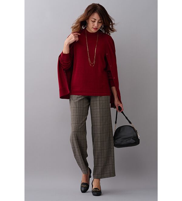 BELLUNA（ベルーナ）の「静電気防止加工！タックデザインワイドパンツ（ワイドパンツ・ガウチョ）」｜詳細画像