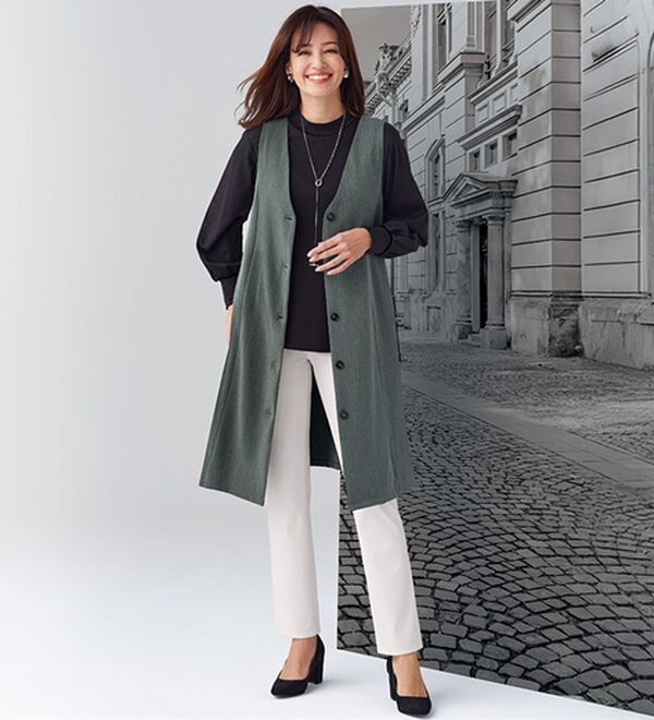 BELLUNA（ベルーナ）の「艶やかコットン１００％プルオーバー（カットソー）」｜詳細画像