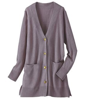 BELLUNA（ベルーナ）の「シルクカシミヤデザインカーディガン（ニットカーディガン）」｜ローズグレー