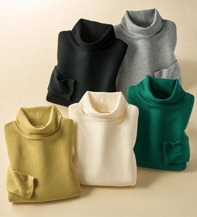 BELLUNA（ベルーナ）の「まるでニット！サラッと軽いリブハイネックプルオーバー（カットソー）」