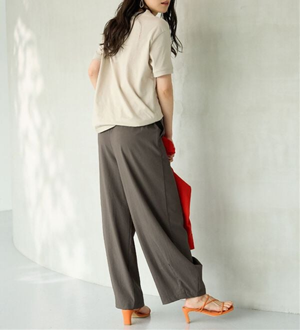 BELLUNA（ベルーナ）の「さらっと肌離れ！ひんやりカーブパンツ（ワイドパンツ・ガウチョ）」｜詳細画像