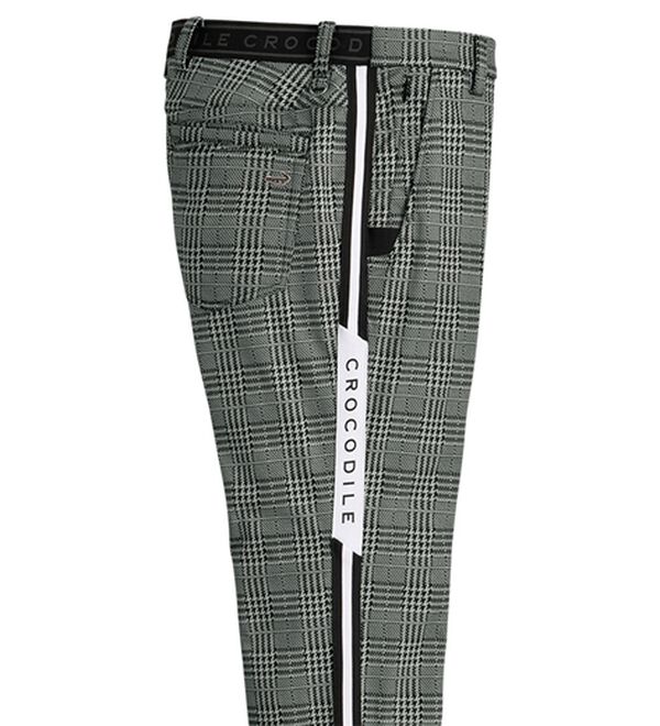 「＜クロコダイル＞防風テック裏フリースアクティブパンツ（メンズフルレングスパンツ）」｜グレンチェック