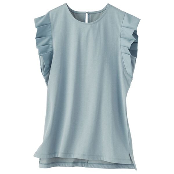 BELLUNA（ベルーナ）の「フリル袖異素材切替ブラウス（ブラウス）」｜詳細画像