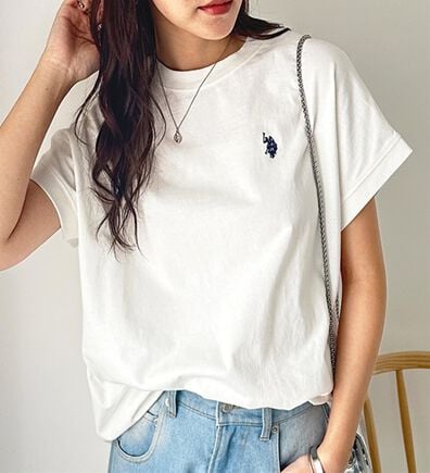 GeeRA（ジーラ）の「【新色追加】【ＵＳ．ＰＯＬＯ．ＡＳＳＮ】綿100％フレンチスリーブＴシャツ（Tシャツ）」
