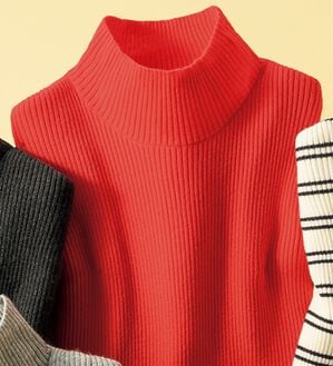 ルフラン（ルフラン）の「重ね着にぴったり！ミセスの為のリブニット（ニット・セーター）」｜レッド