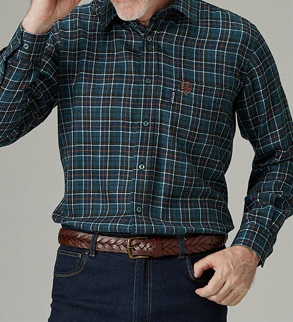 「＜ダンロップ・リファインド＞ぬくもりのウール入りシャツ（メンズシャツ）」｜詳細画像