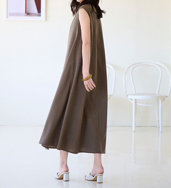 RANAN（ラナン）の「ひんやり！麻調合繊フレアーワンピース（その他ワンピース）」｜詳細画像