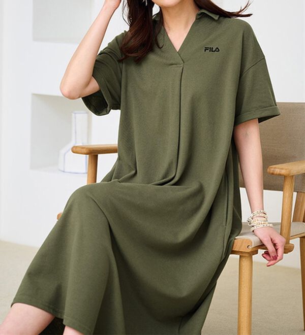 RANAN（ラナン）の「＜ＦＩＬＡ＞ゆったりフレアーポロワンピース（その他ワンピース）」｜詳細画像