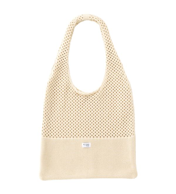 Viola e Viola（ヴィオラ エ ヴィオラ）の「トライアングルニットバッグ（ハンドバッグ）」｜アイボリー