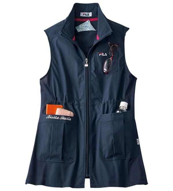 ルフラン（ルフラン）の「＜ＦＩＬＡ＞手ぶらでウォーキング！軽・涼ベスト（ベスト）」｜ネイビー