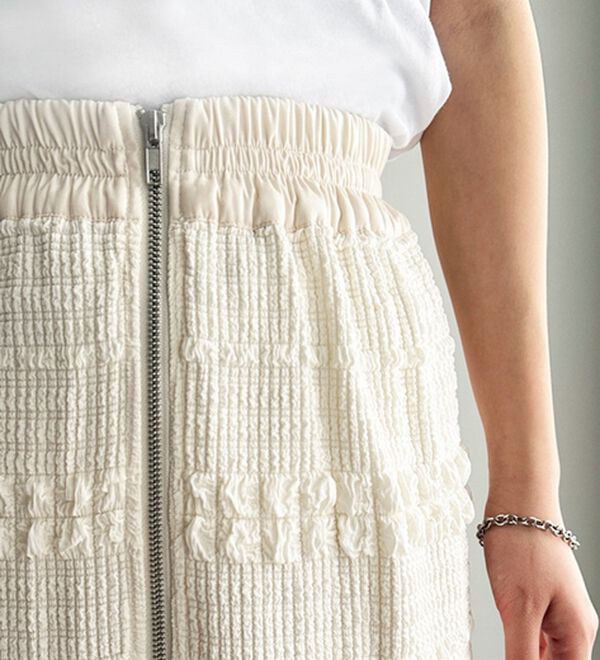 GeeRA（ジーラ）の「フロントジップカットスカート（ミニスカート）」｜詳細画像