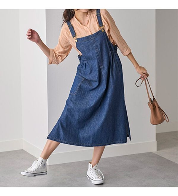 BELLUNA（ベルーナ）の「大人のデニム素材サロペット（ジャンパースカート）」｜詳細画像