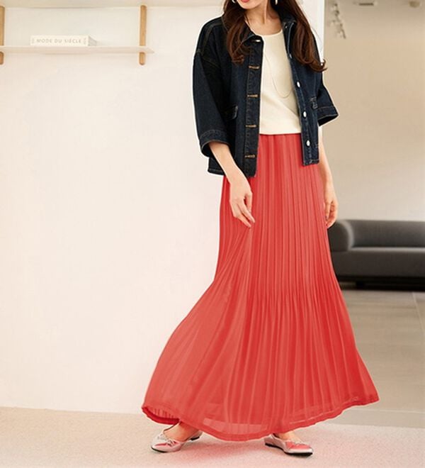 RANAN（ラナン）の「シフォンプリーツマキシスカート（ロングスカート）」｜詳細画像