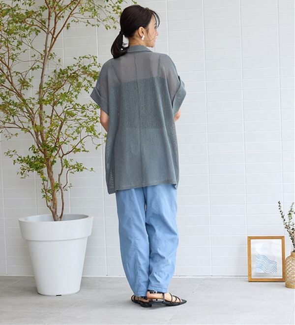 BELLUNA（ベルーナ）の「レーヨン麻入りゆったりワイドパンツ（フルレングスパンツ）」｜詳細画像