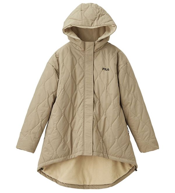RANAN（ラナン）の「【新色追加】＜ＦＩＬＡ＞裏ボアフリースキルトコート（ハーフコート）」｜ベージュ