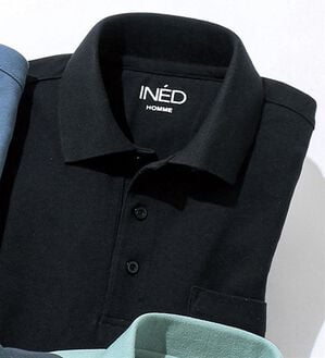 「ＩＮＤ）ポロシャツ（メンズポロシャツ）」｜ブラック(半袖)