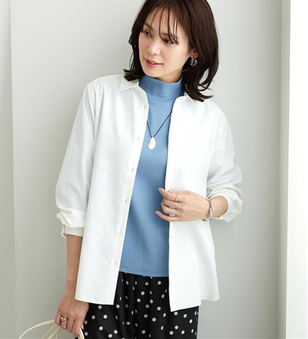 「シンプルデザイン！ハイネックプルオーバー（カットソー）」｜詳細画像